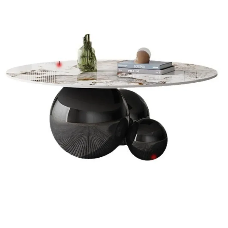 OBMliving room special-shaped round stainless steel modern light luxury Internet celebrity creative designer coffee table