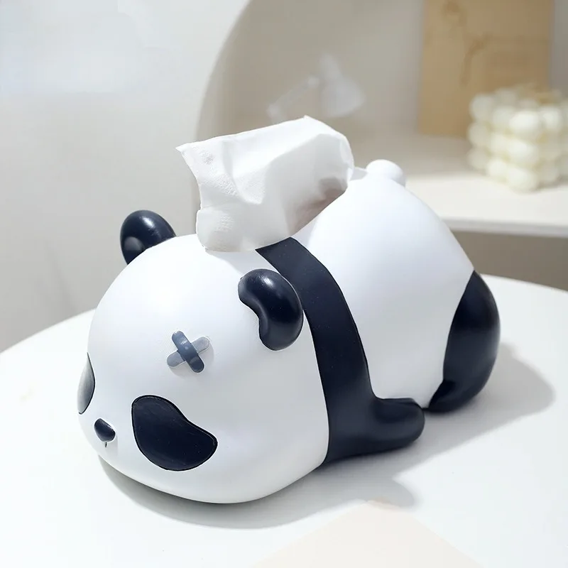 

Panda tissue box cartoon cute living room ornaments creative home decoration resin healthy material kitchen accessories portable