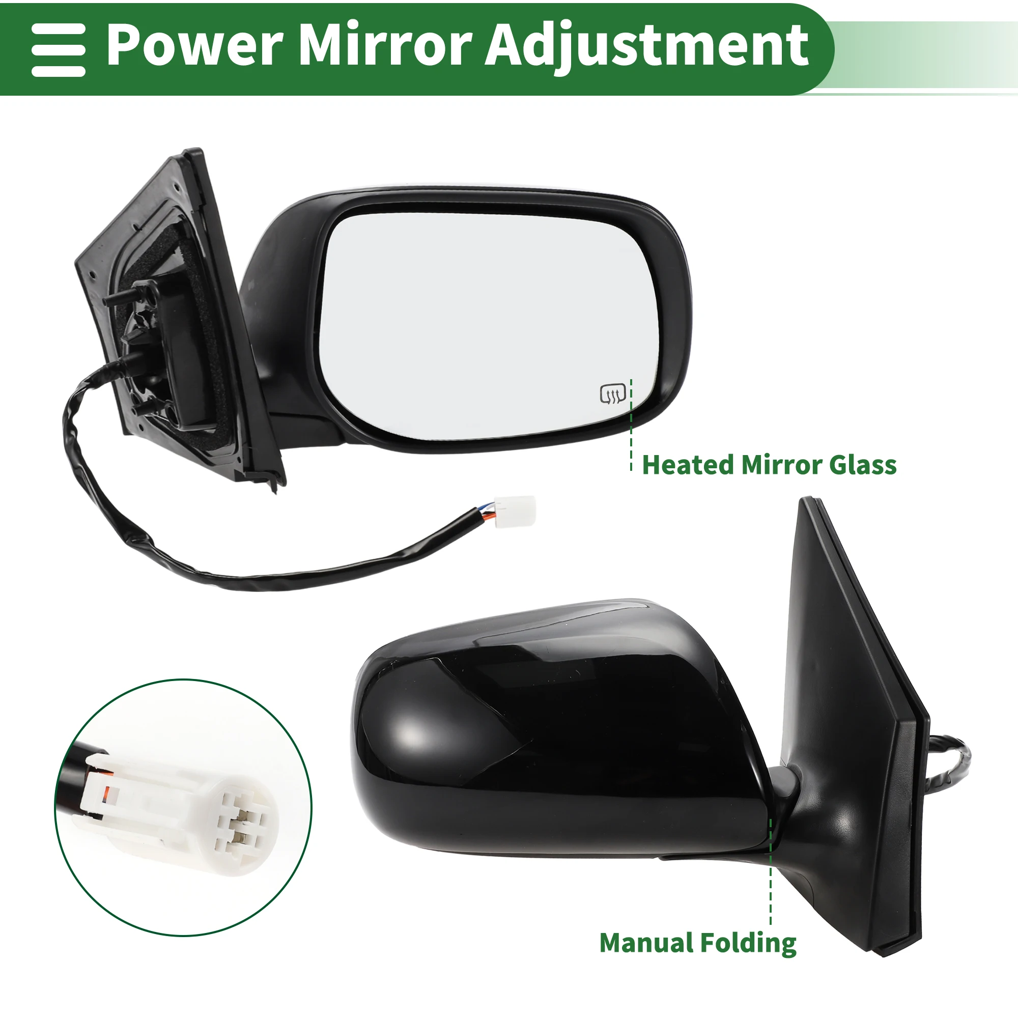

UXCELL Right Side Door Mirror for Toyota Corolla 09-13 Manual Folding Gloss Black