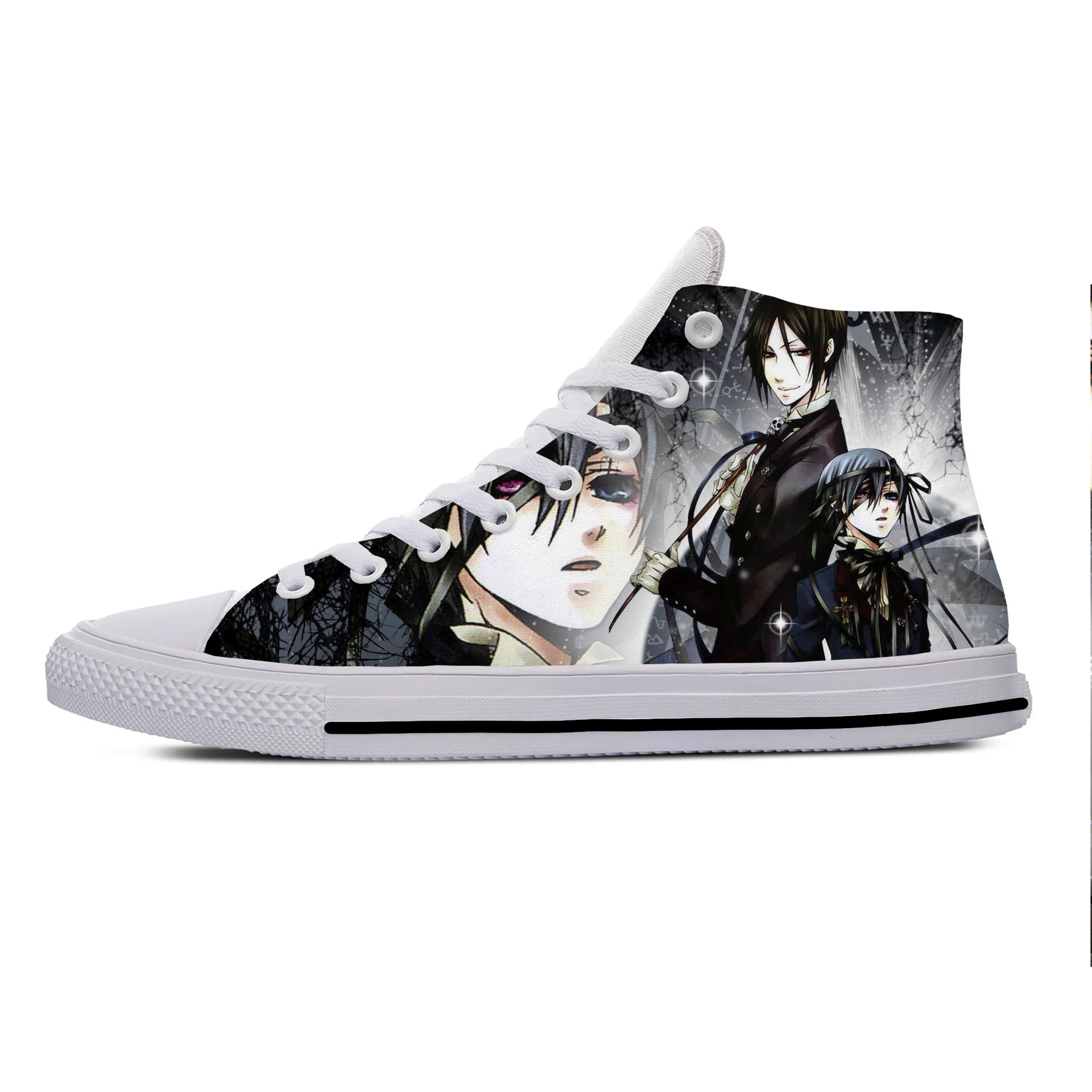 Giapponese Hot Anime Manga Black Butler Sebastian Ciel scarpe Casual traspirante uomo donna Sneakers High Top scarpe da tavola leggere