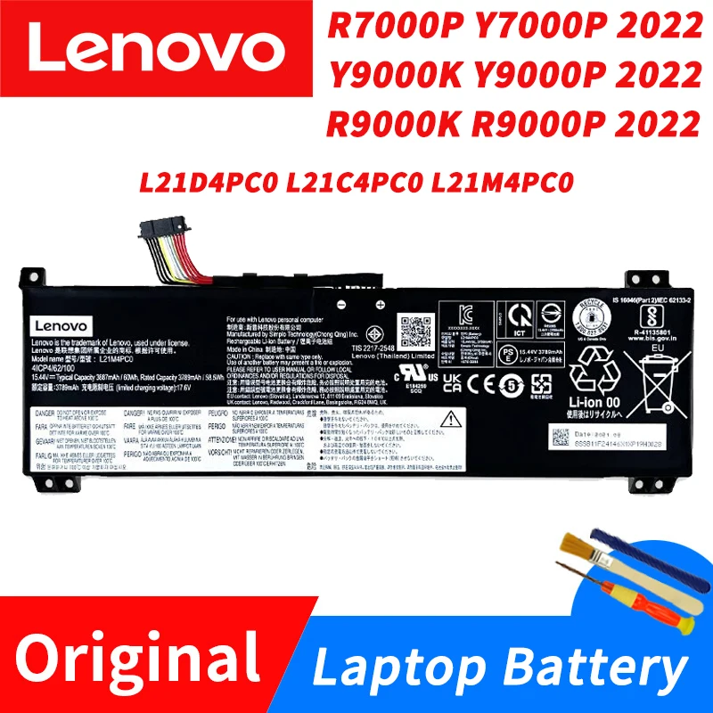 

Original Lenovo Saver R7000P Y7000P Y7000P R9000P R9000P R9000K 2022model 60WH Short Laptop Battery L21D4PC0 L21C4PC0 L21M4PC0