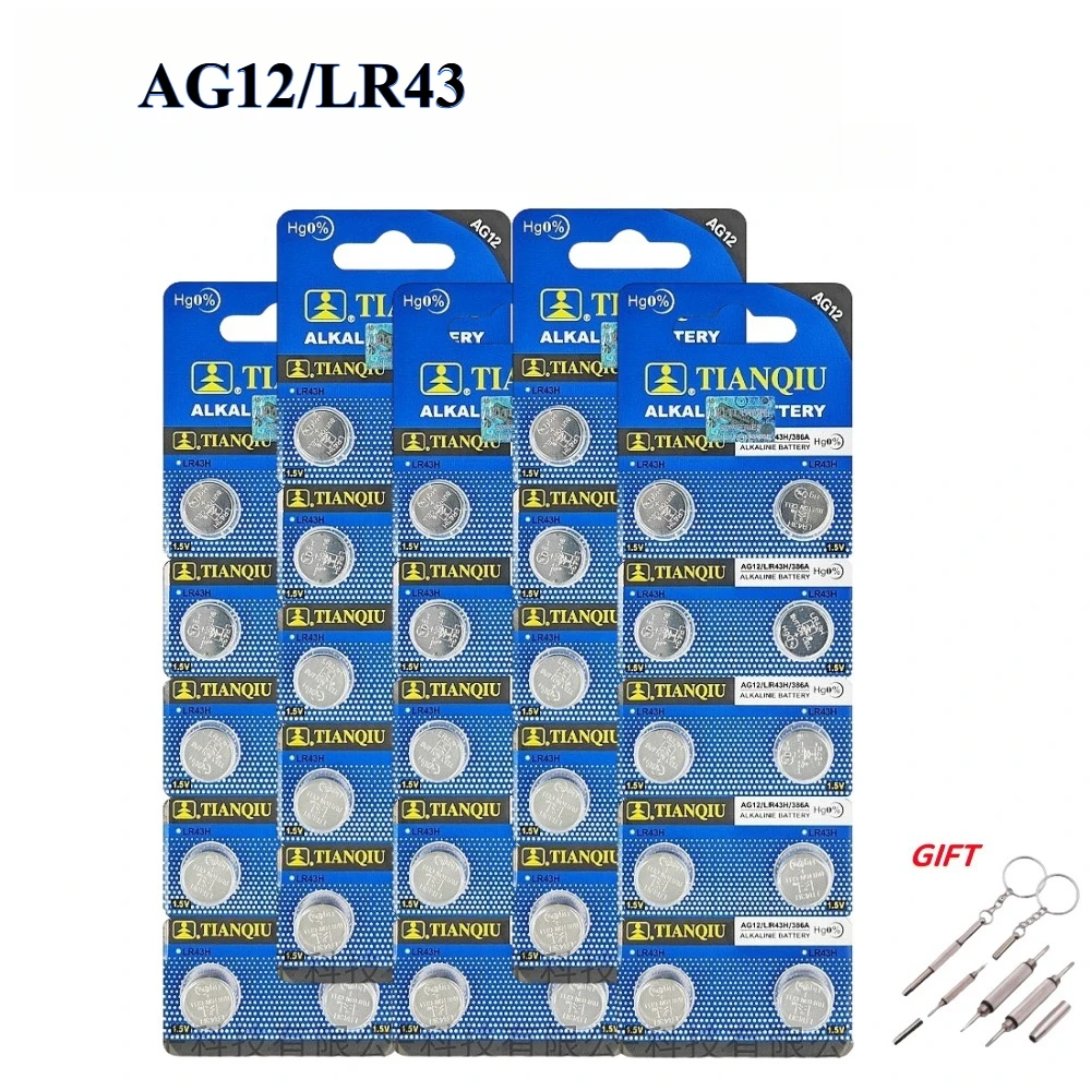 5-50pcs AG12 pila LR43 Button Battery 1.55V L1142 301 386 Alkaline Cell Coin Battery for Watches Toys