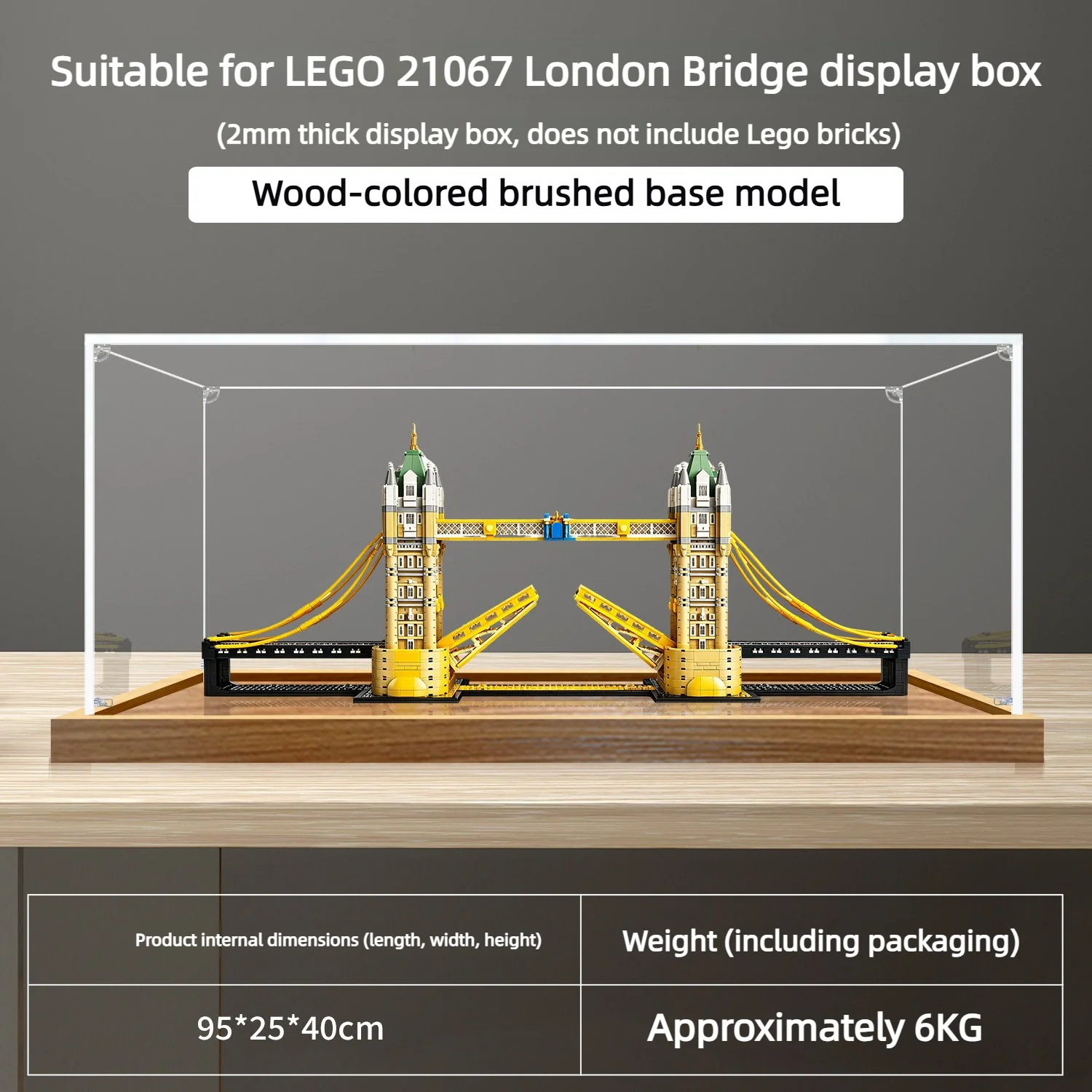 New Acrylic Display Case For Lego 21067 Tower Bridge Clear Dust Proof Collectible Building Block Model acrylic display box