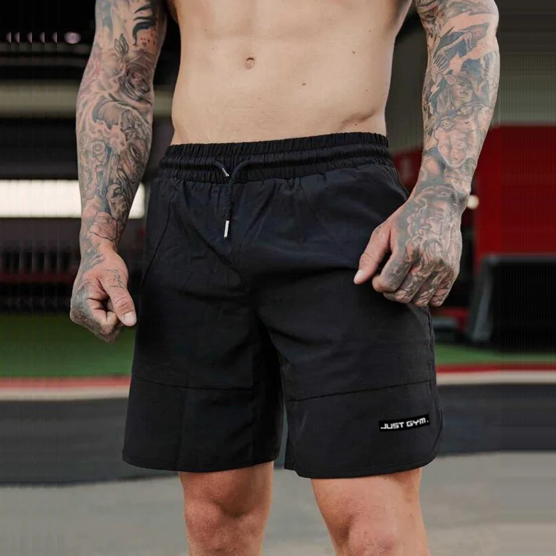 Cool Quick-drying Men's Summer Athletic shorts Gym Workout Running training Breathable Loose Stretch Beach Elastic Waist Fitness