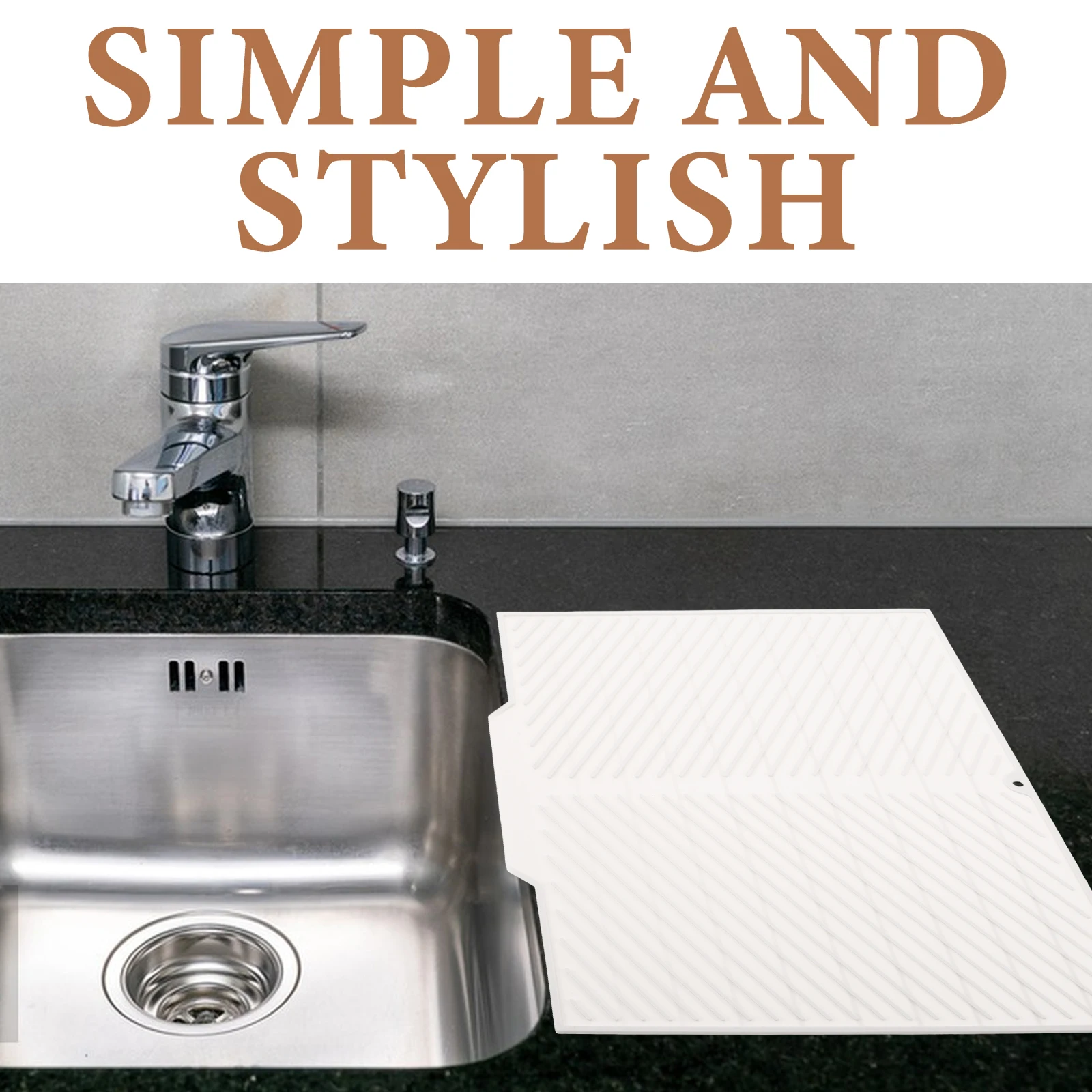 

Foldable Non-Slip Silicone Dish Drying Mat Heat Resistant Large Kitchen Drain Pad Dishwasher Safe Fruits Drainer for Countertop