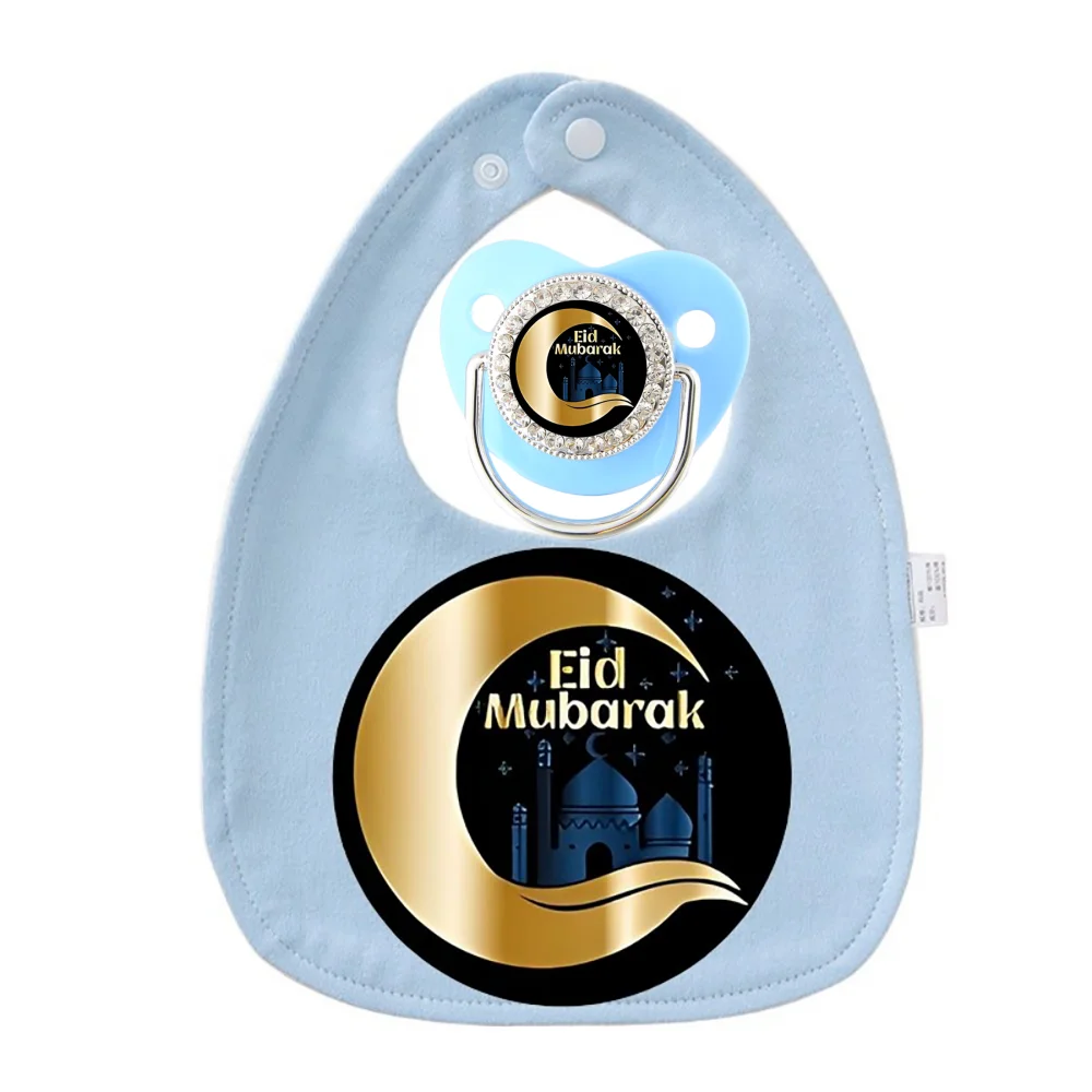 Arabesque Print Cartoon Pattern 2Pcs Pacifier Bib Set Baby Bib Kawaii Hot Sale Baby Comforter Cute Baby Gift Baby Must Haves