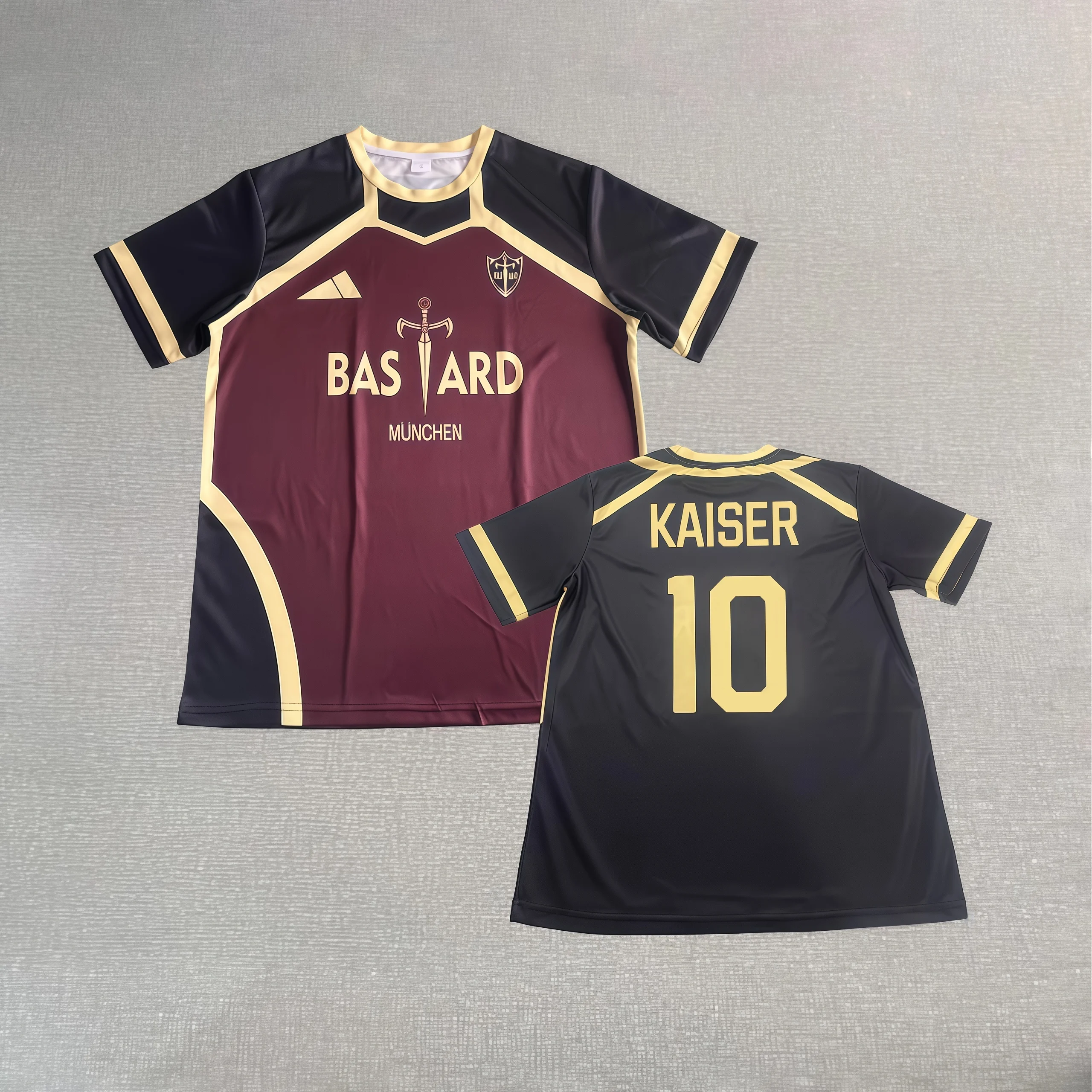 Camiseta de fútbol sala con patrón Vl Replika Anime Anime Bastard Munich, camiseta deportiva informal de verano para hombre y mujer, camiseta deportiva 3dt