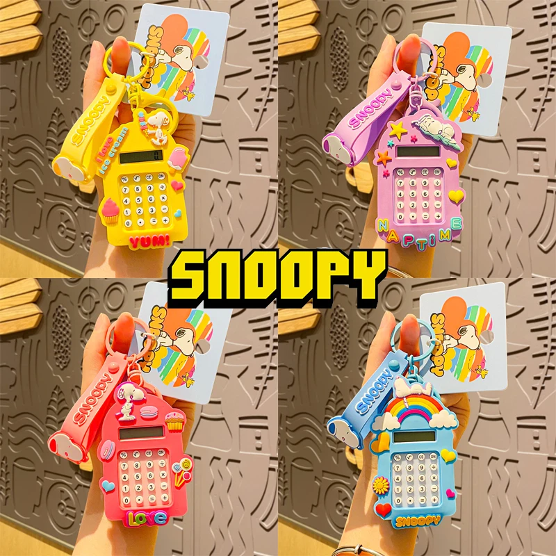 

Snoopy Keychains for Men Women Car Bag KeyRing Calculator Tool Portable Creative Keychain Girls Cute Bag Charms Jewelry Gifts