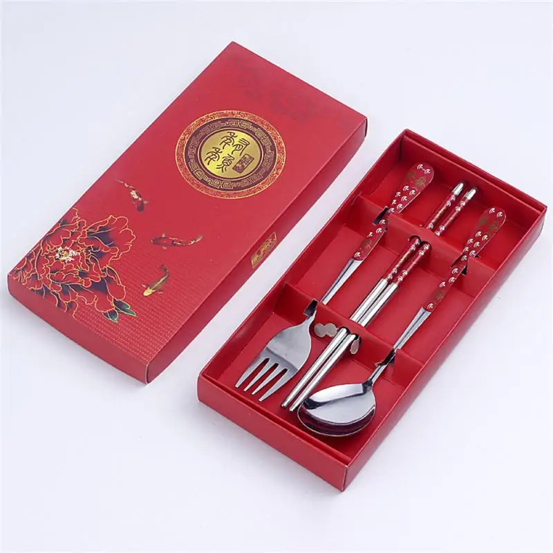 Chopsticks Spoon Set Beautiful And Practical Mirror Reflection Stainless Steel Material Small And Easy To Carry Cutlery Set