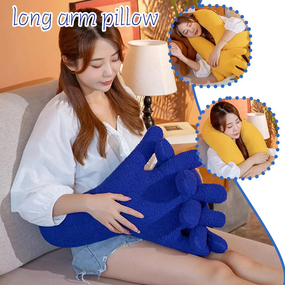 New Creative Hand Shape Plush Pillow Soft Long Arm Decor Sofa Pillow Color Office Stuffed Funny Nap Pillows Palm Home Throw C4M2