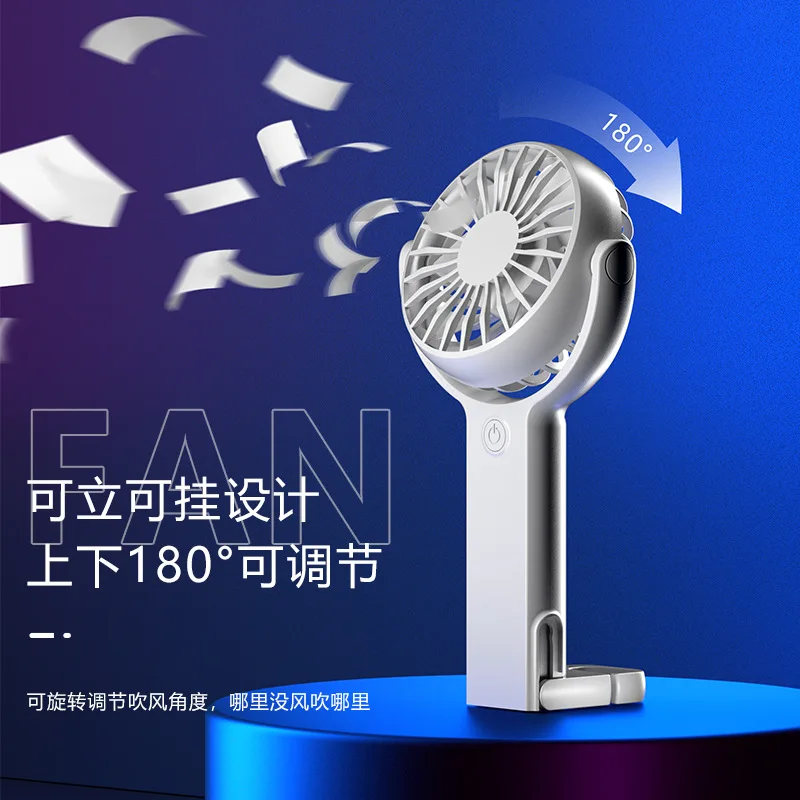 Customized. New 2025 Handheld Folding Rotating USB Fan Outdoor Carabiner Silent Desktop Fan