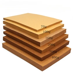 100 Sheets Wood Pulp A4 Kraft Paper 80g/200g Thickened Hard Kraft Cardboard Handmade Folding Paper Printing Paper