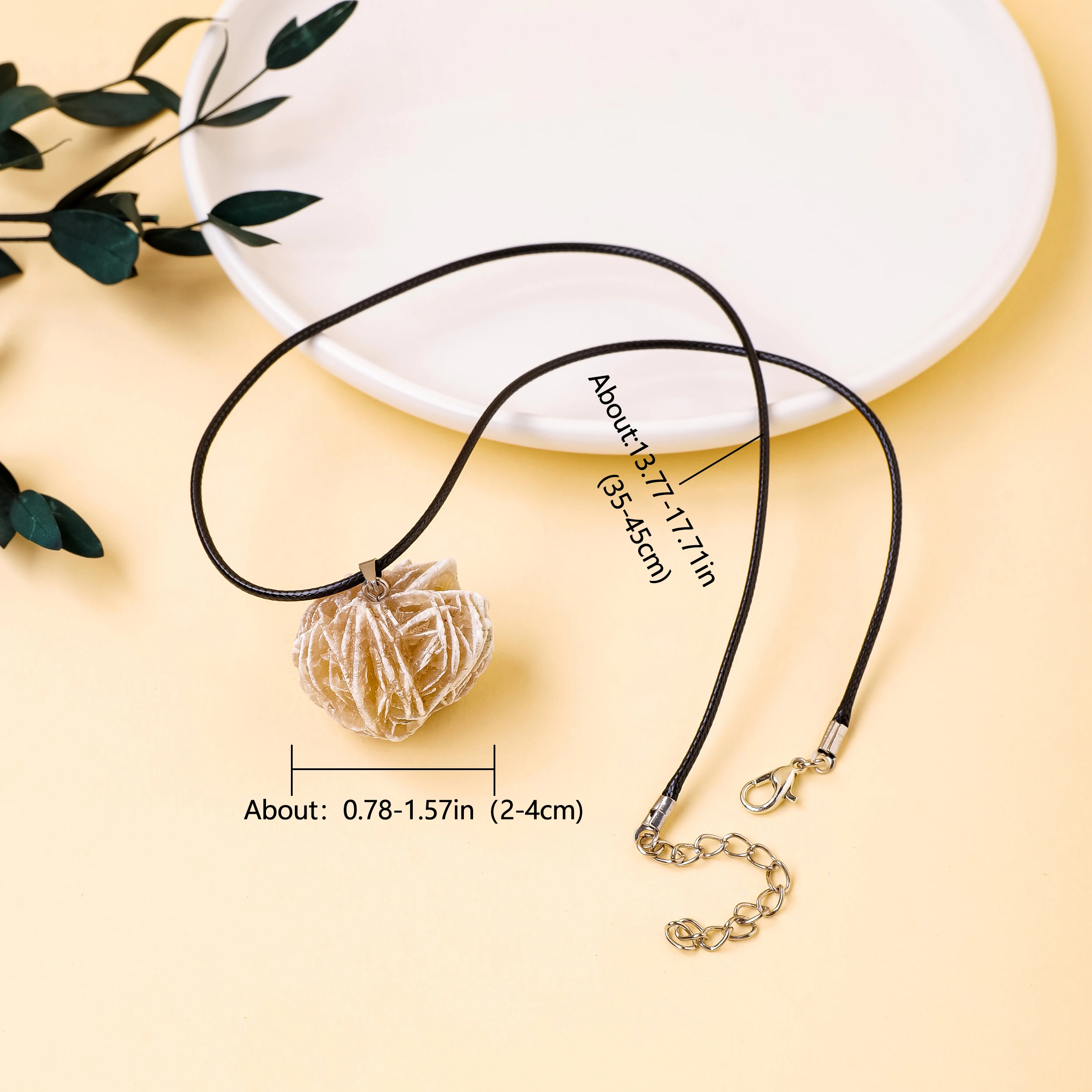 1pc Raw Stones Desert Rose Adenium Obesum Pendant Natural Quartz Crystal Reiki Healing Gem Mineral Specimen