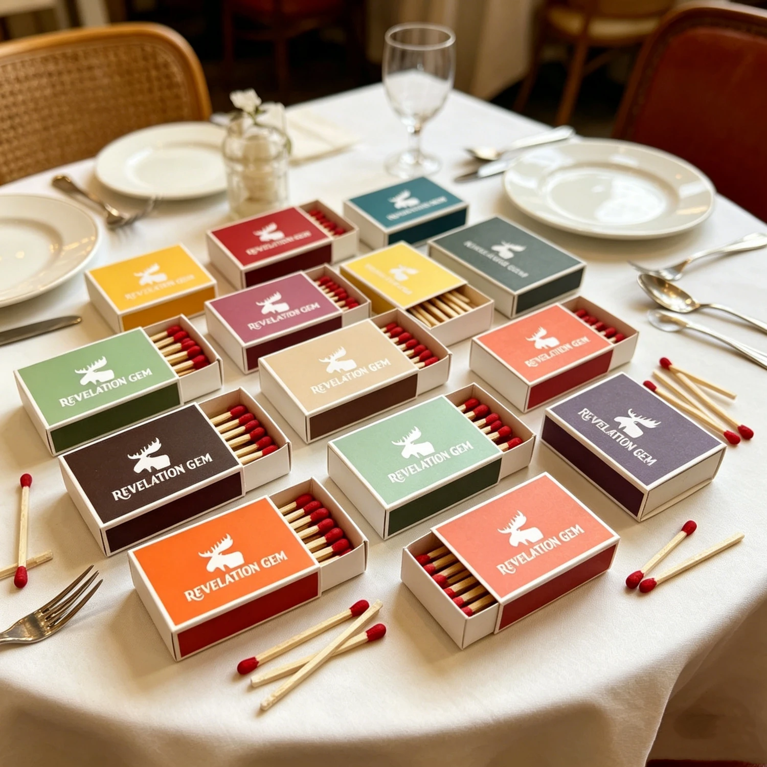 

Custom Wedding Compact Matchboxes, Personalized Portable Design, Small Favours for Wedding Reception