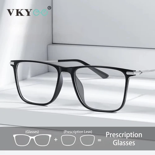 VICKY, gafas de lectura clásicas de titanio con montura cuadrada para hombre, diseño Simple, luz azul, prescripción fotocromática personalizable 007