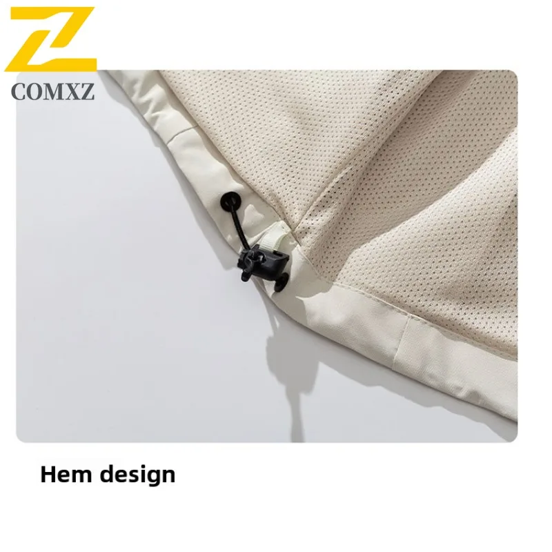 COMXZ Men Hooded Jacket 2025 Outdoor Windproof Adventure Climbing Hunting Classic Stormcoat Jacket Autumn Hunting Tool Outerwear