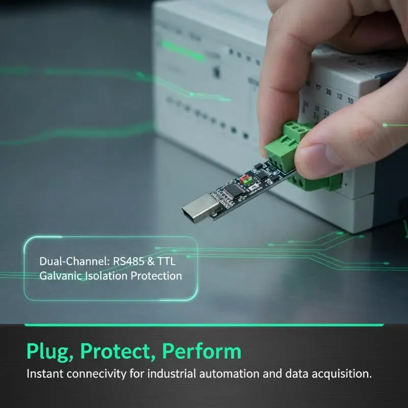 1Pcs USB To RS485 TTL Dual Function Module Dual Protection Serial Adapter for Home Automation System Debugging