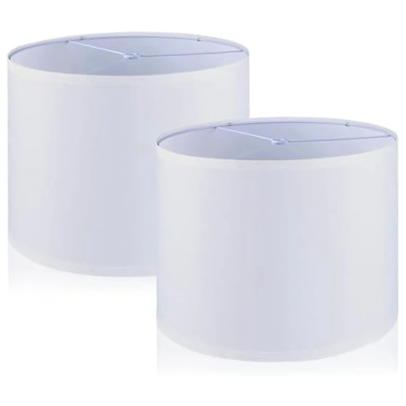 2 Piece Lamp Shades, Drum Lampshade White 13X13x10inch Lampshades For Table Lamp Floor Lamps