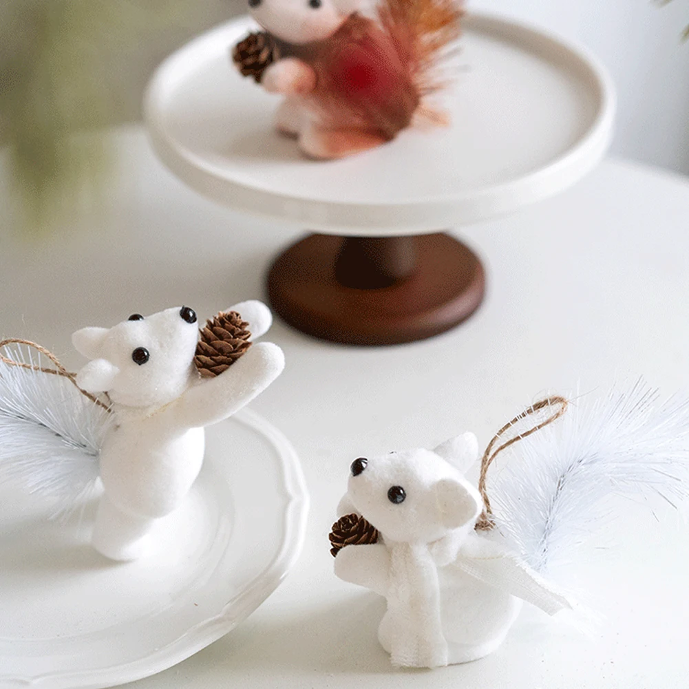 Enhance Festive Atmosphere Realistic Squirrel Ornaments Unique Ornament Photo Prop Reusable Hanging Squirrel Decoration