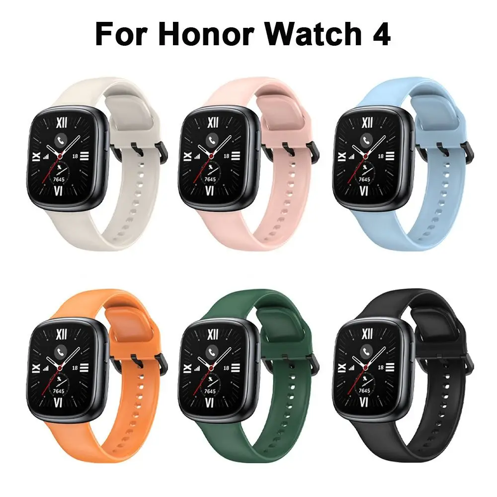 New Soft Silicone Strap For Honor Watch 4 Replacement Watchband Wristband For Honor Watch 4 Smart Watch Accessories Black White