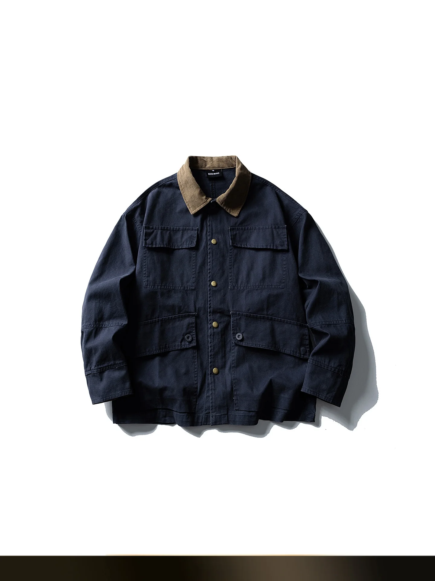 

Мужская осенняя куртка в американском ретро-стиле, рабочая одежда, с цветными вставками, воротником, множеством карманов, молодежная, трендовая, свободного кроя, ветрозащитная