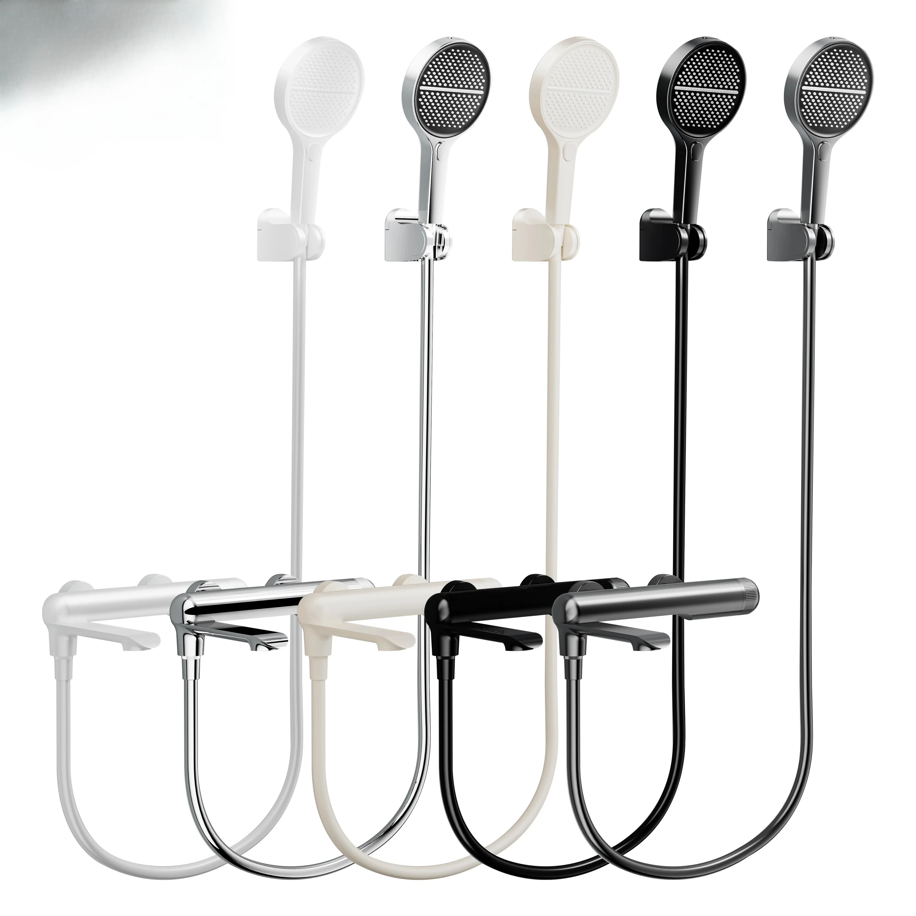 

Solid Brass Bathroom Shower Faucet Luxury Bathtub Mixer Taps Thermostatic Bath Tub Showers System Set With 4 Modes Rain Handheld