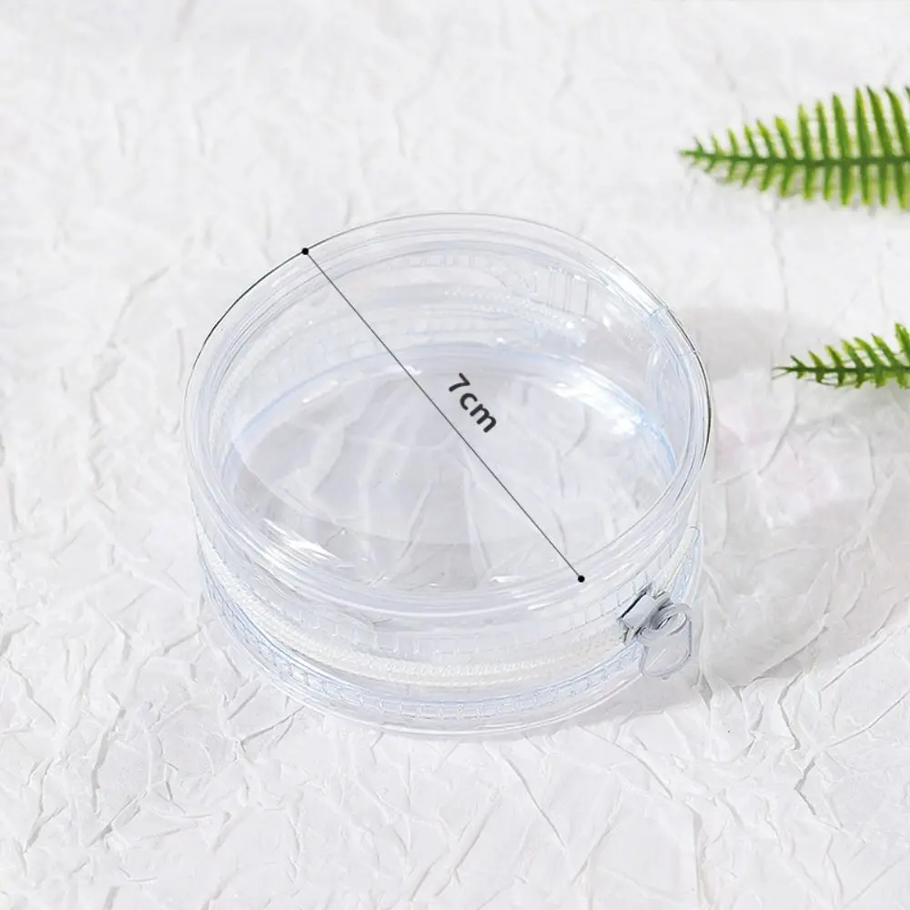 Badge Display Anime Badge Display Bag Protection Case with Keyring Round Badge Storage Pouch PVC Round Clear Outdoor Bag