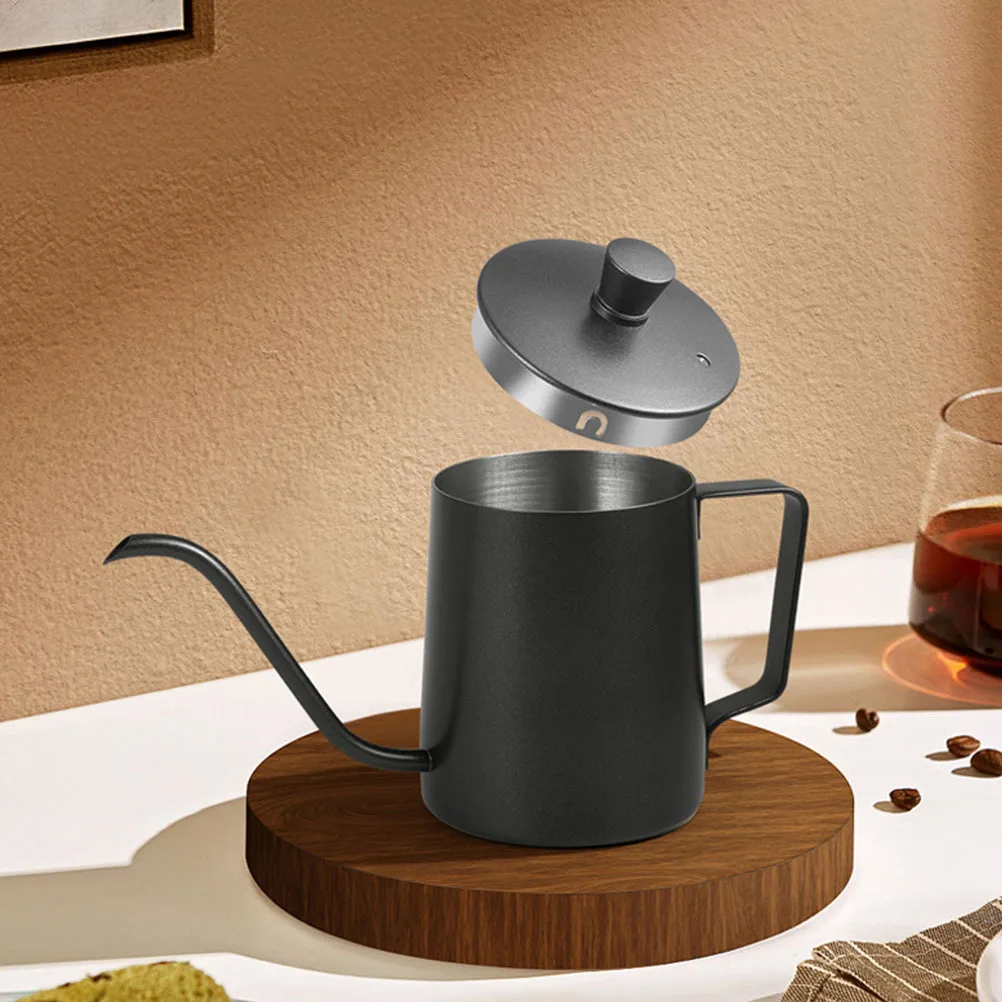

1pc Stainless Steel Pot Beverage Container Coffee Kettle Coffee Holder Gift For Friends Black Kitchen Barware