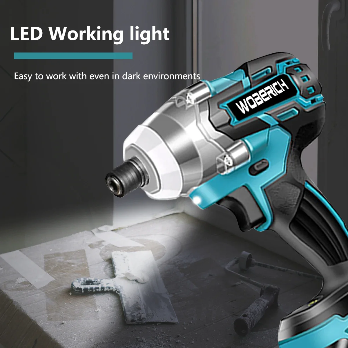 Chave de fenda elétrica sem fio com luz LED, velocidade variável, Brushless Impact Wrench, Drill Driver recarregável, Makita Bateria, 18V