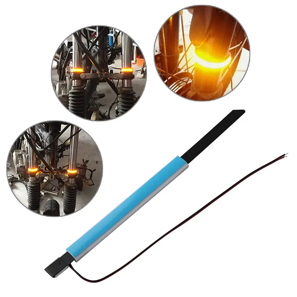 1Pc Motorcycle SMD LED Strip Clean Look Fork Turn Signal Indicator Light