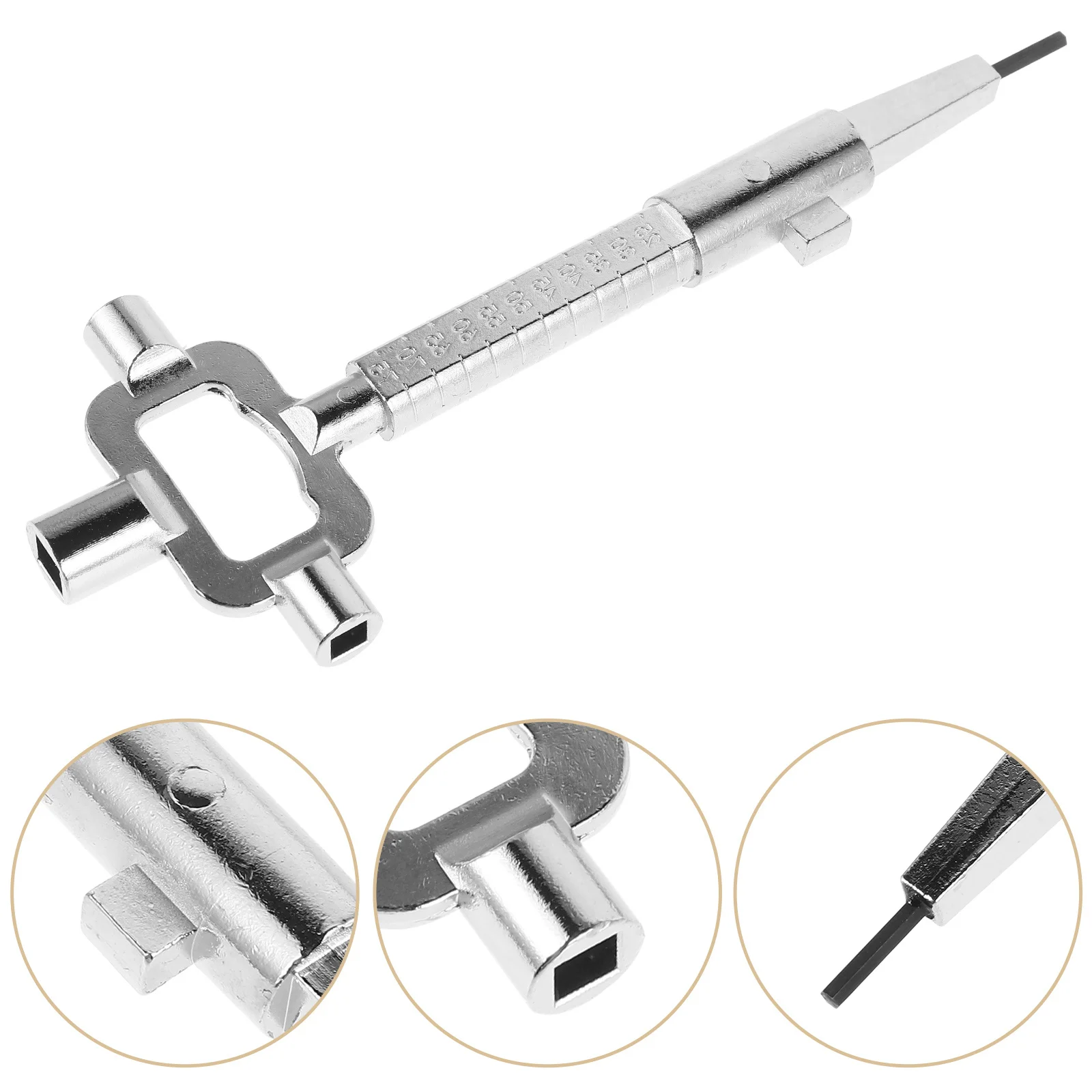 

Multifunctional Square Socket Utility Key Measuring Scale Durable Steel Construction Building Key Electrical Cabinet Gas Water
