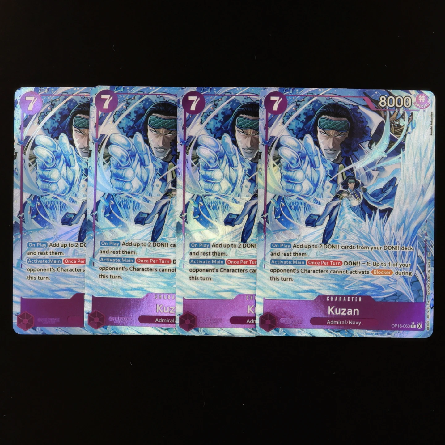 

OP16-063 Kuzan AA One Piece TCG OPCG English 7 Cost OP16 Purple Kuzan Textured Foil Card Anime Collectible Card