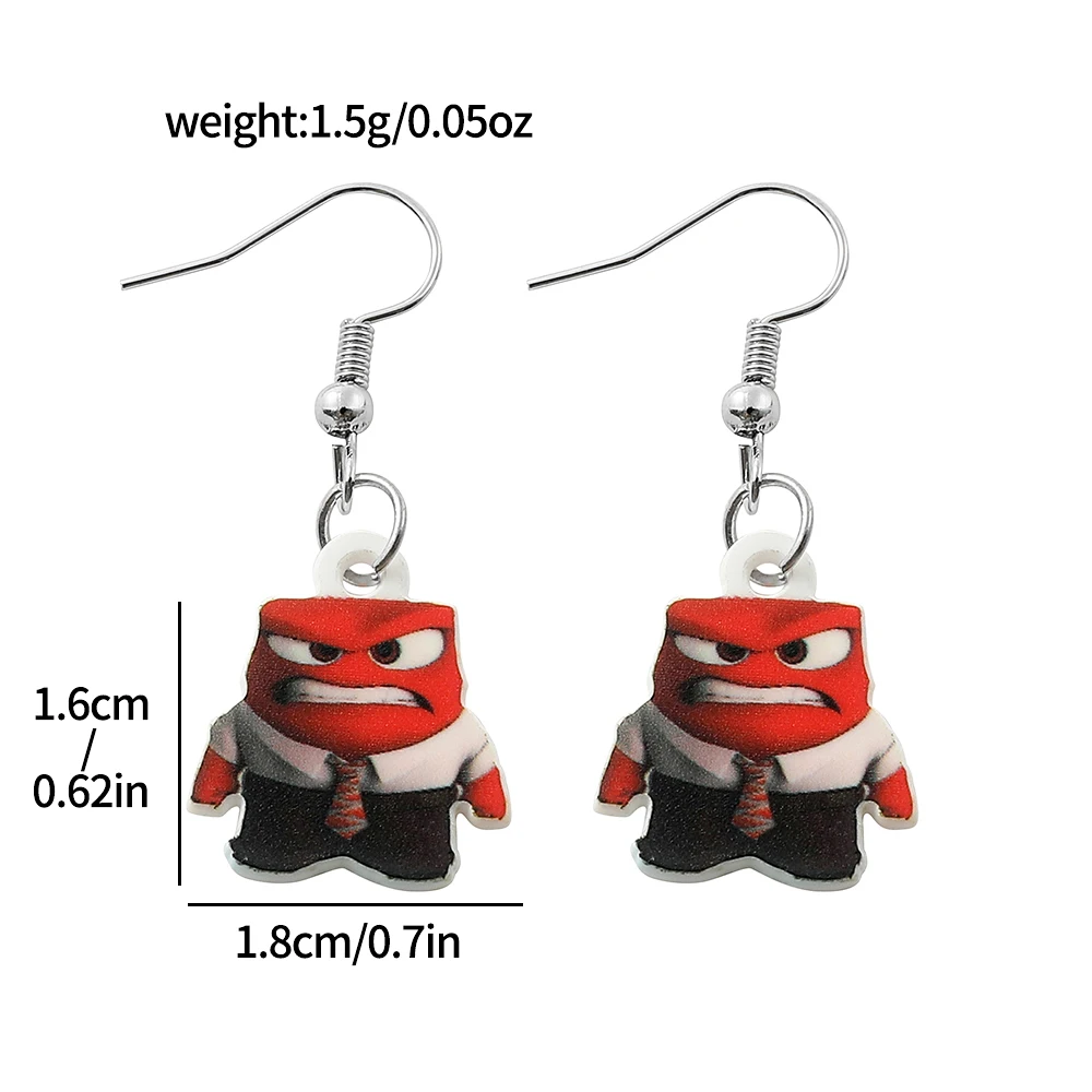 Disney Cartoon Cute Inside Out Earring Creative Fashion Inside Out Acrylic Ear Studs For Women Girls Jewellery Gifts ﻿