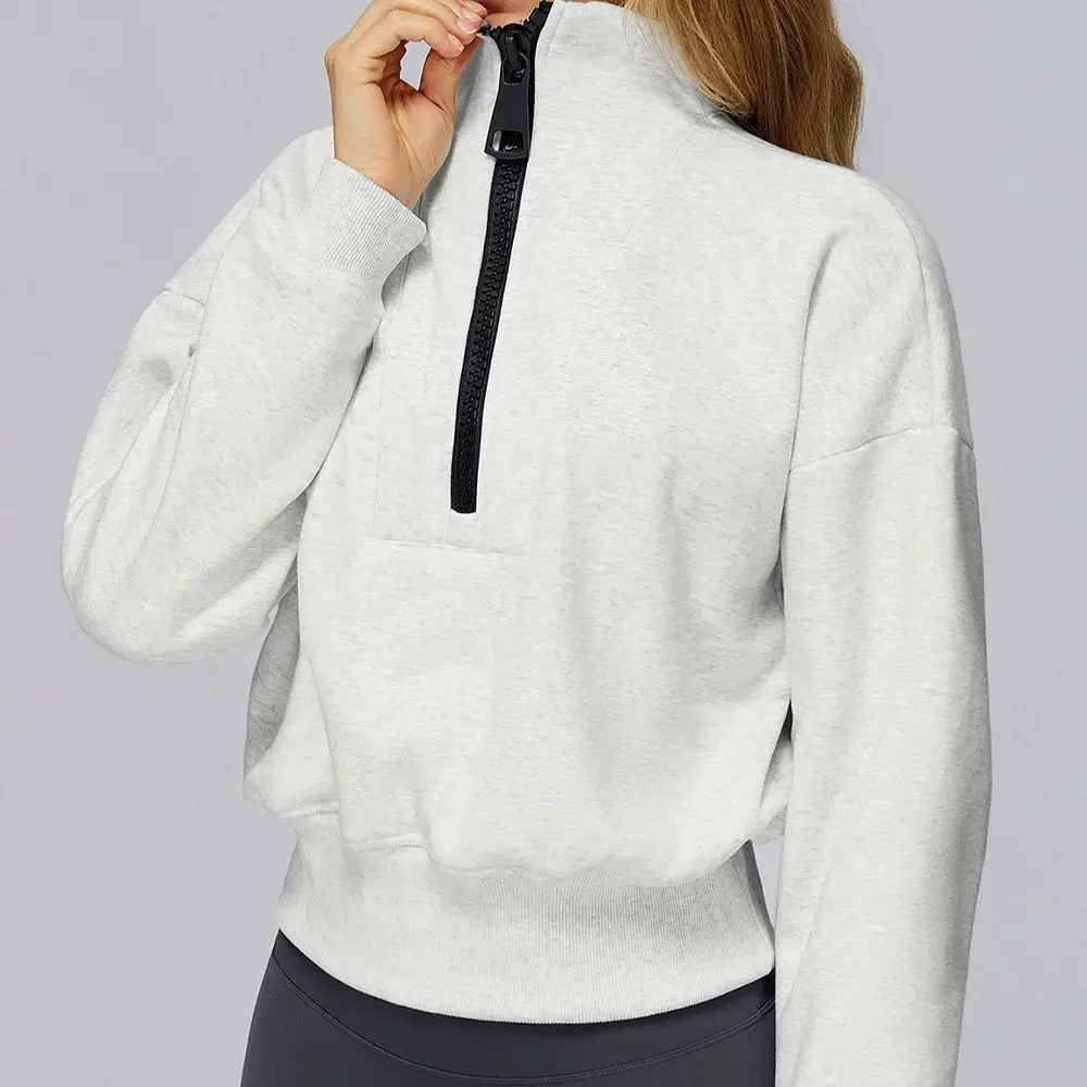 

Зимний спортивный худи-комплект для женщин: длинный рукав, воротник-стойка, стильный дизайн для женщин среднего возраста в зимний сезон