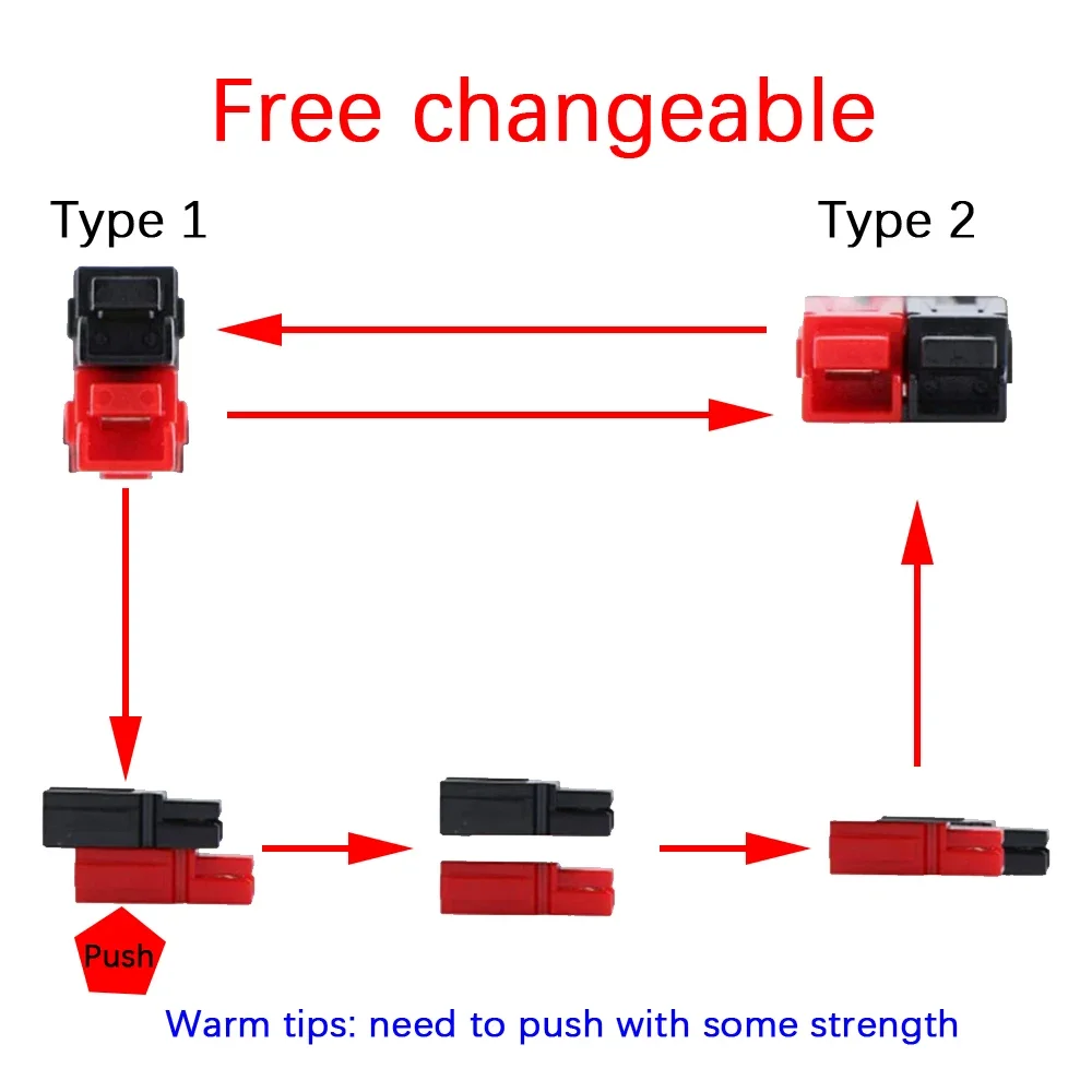 3pcs 45A Quick Connect Terminals Connectors Battery Connector for ANDERSON Powerpole for Electric Vehicles Forklifts Golf Carts