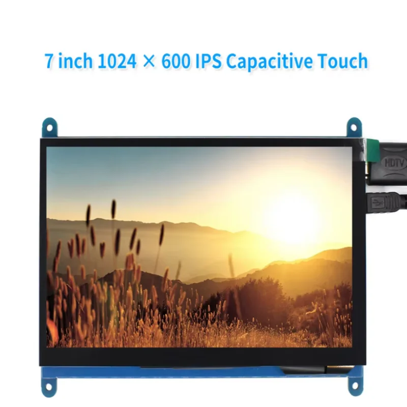 7-Zoll-LCD-Display HDMI-kompatibler Touchscreen 1024 x 600 Auflösung kapazitiver Touchscreen-Unterstützungssysteme für Raspberry Pi