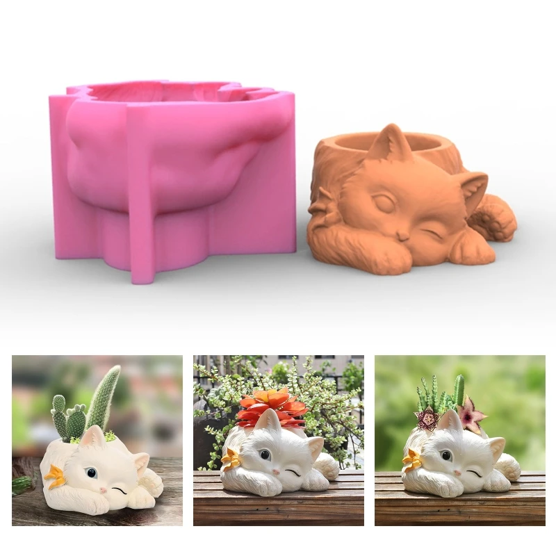 MXME Succulents Flower Pot Resin Silicone Mold Suitable for Diy Garden Flower Pot