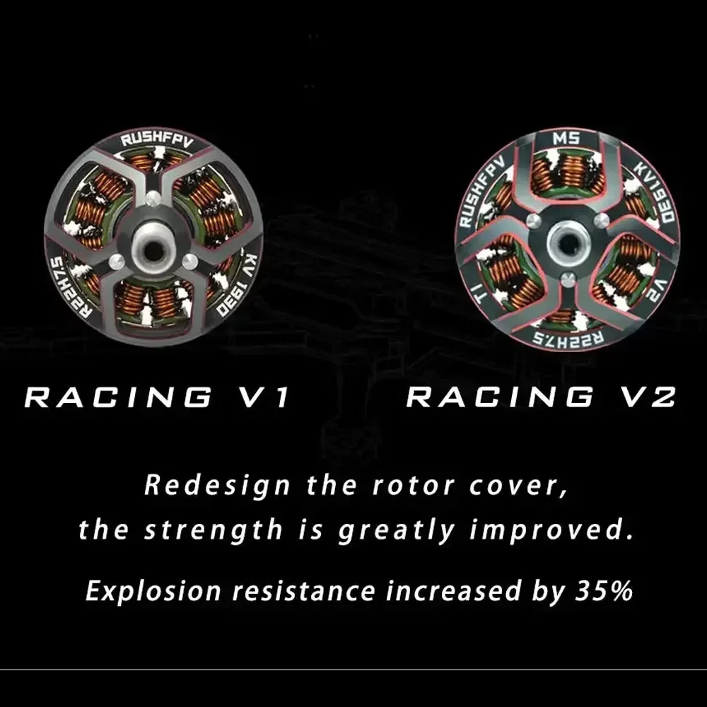 RUSHFPV Reactor Racing V2 2207.5 borstelloze motor 1930KV 2030KV hoge prestaties voor FPV Freestyle Racing Drones