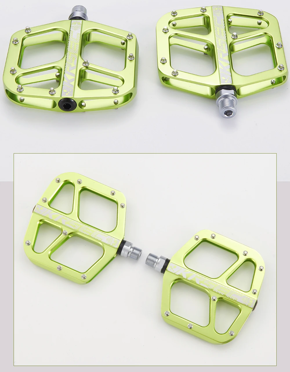 KRSEC MTB Fahrradpedale aus Aluminiumlegierung, breite flache XC DH Fahrradpedale, ultraleichte Fahrradpedale, BMX-Teile – Detail 11