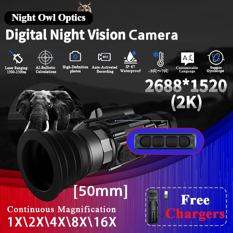 Factory Price Digital Infrared  Night Vision Monocular Scope With Photos And Video Playback Function