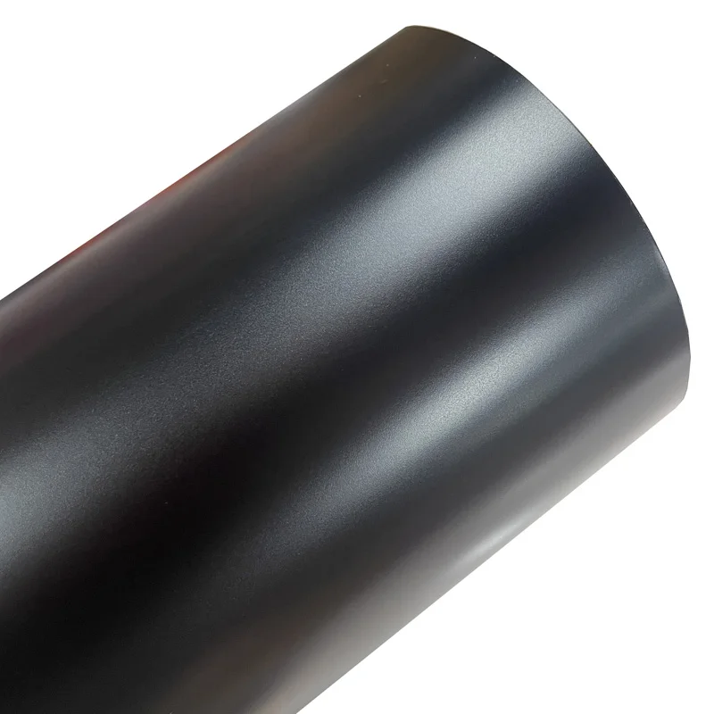 Premium PET Matte Satin Black Vinyl Wrap Film Rolle mit Air Release Selbstklebender Aufkleber Aufkleber Motorrad Auto Wrapping Folie