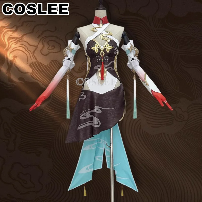 COSLEE-Lingsha traje cosplay para mulheres, lindo uniforme para o Dia das Bruxas, festa de carnaval, Star Rail Game Suit, roupa nova