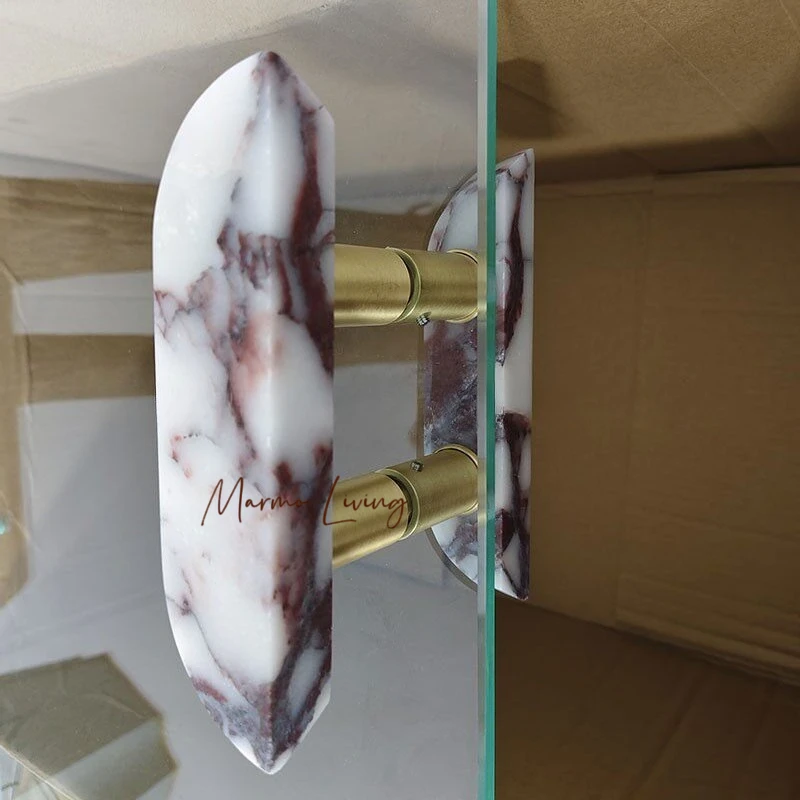 

Calacatta Violet Arc Glass Door Marble Handle Wardrobe Cabinet Door Drawer Knob Pull