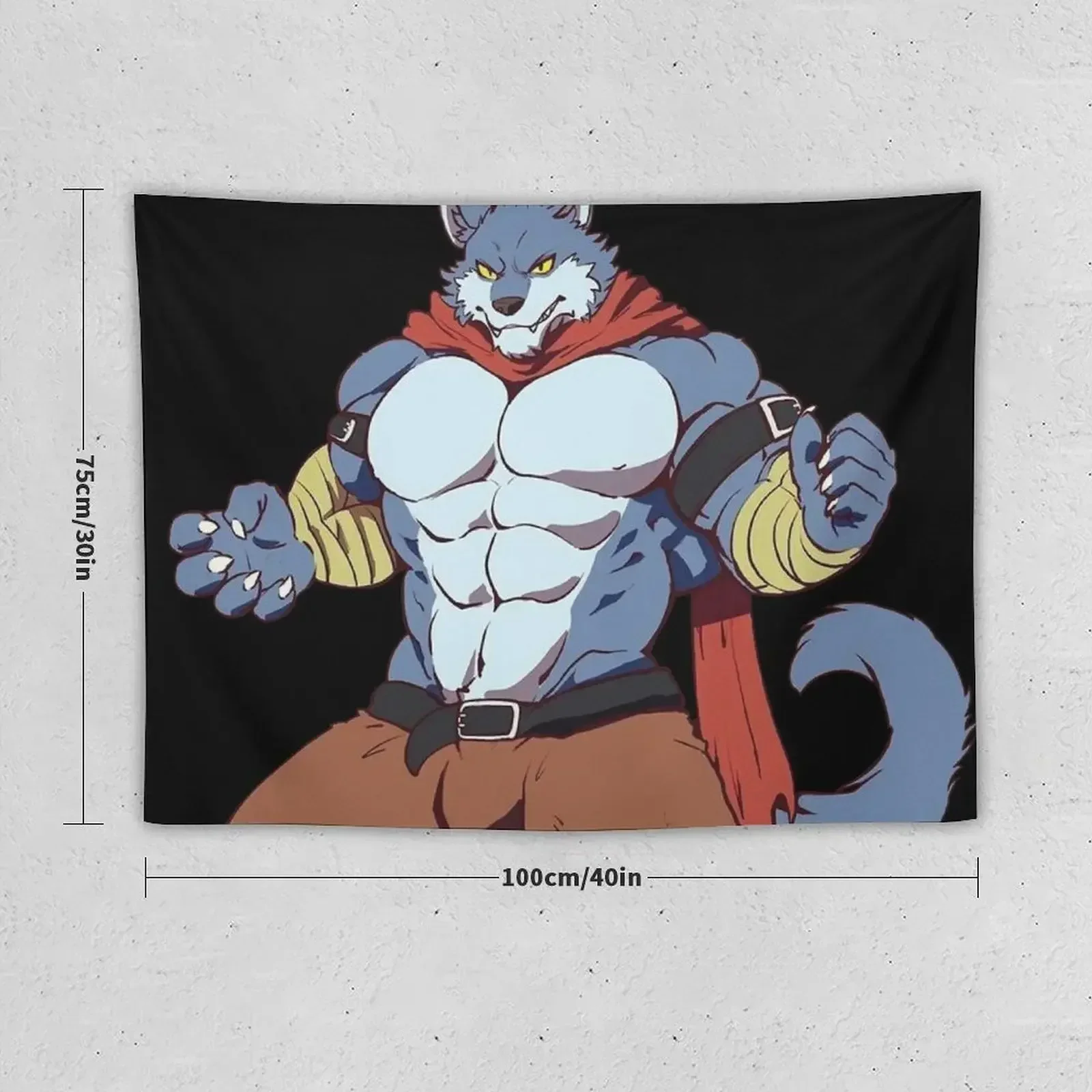 sexy furry bara wolf, masculine bara, bara Tapestry Wall Decorations Wall Tapestries Tapestry