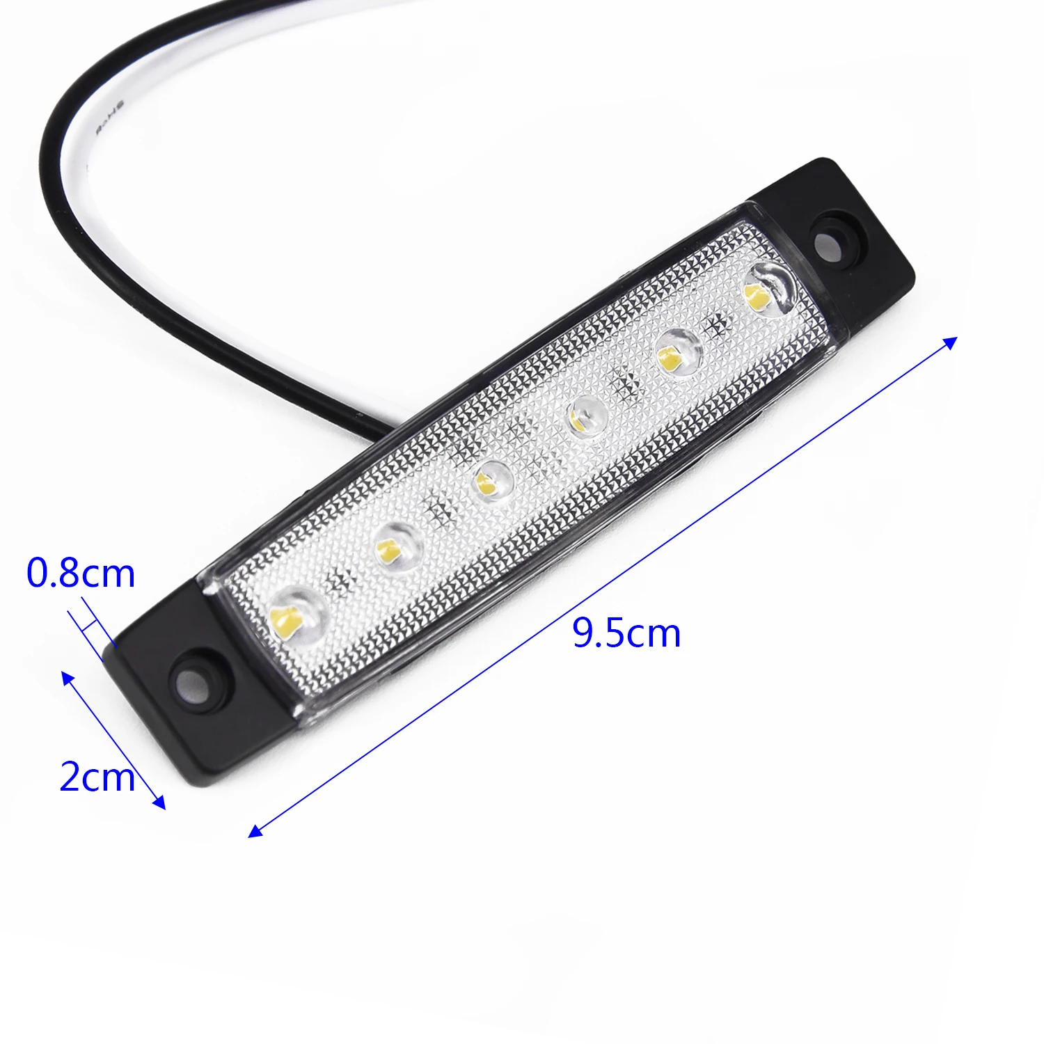 12V Car External Lights White 6LED Indicator Light For Trailer Truck Boat BUS Indicator RV Lamp Side Marker Light Car Supplies