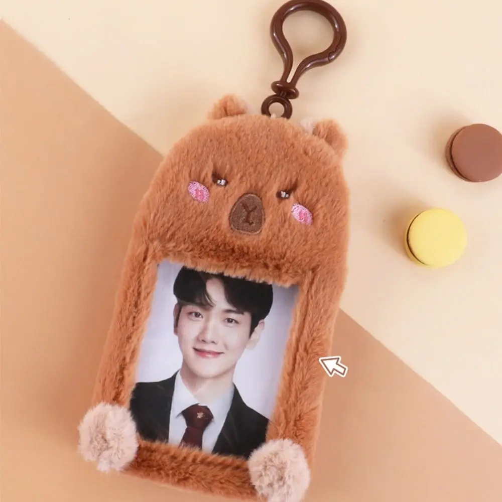 Capybara Photocard Holder Cartoon Vegetable Rabbit Plush Kpop Photocard Holder Korean Style Kpop Idol Bus Card Holder