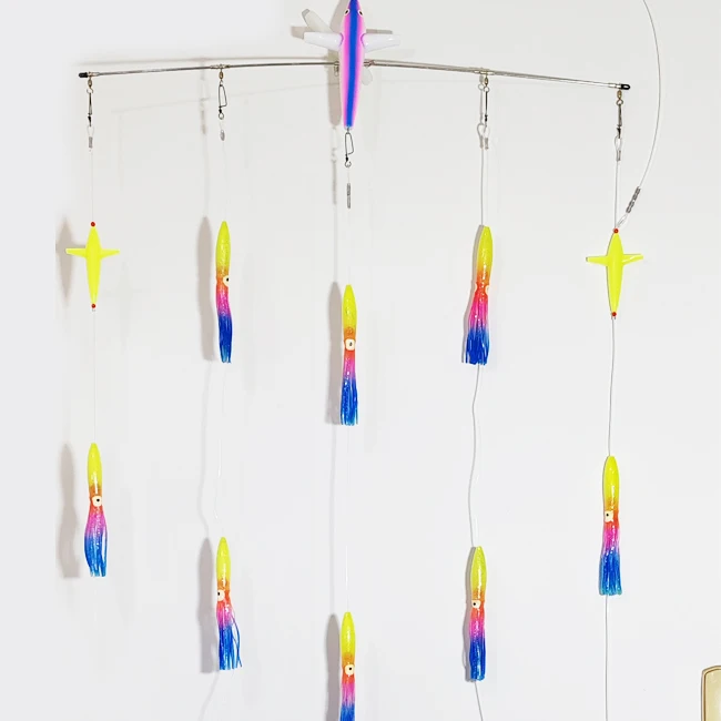 

Custom Saltwater Tuna Marlin Trolling Fishing Lure Spreader Bar Set Rigged Hook Lure Set