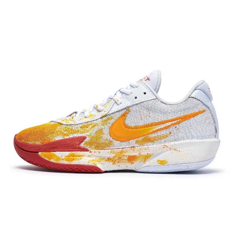 【Dostosuj】Nike Air Zoom G.T. Buty do koszykówki Cut Academy unisex niskie trampki biało-pomarańczowo-czerwone FB2598-101