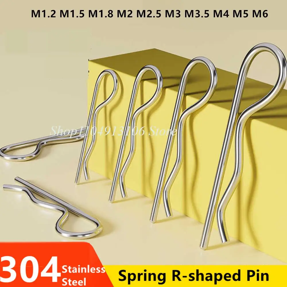 M1.2 M1.5 M1.8 M2 M2.5 M3 M3.5 M4 M6 Spring R Type Cotter Pin Retaining Clips Wave R-shaped Pin Clamp Hair Tractor Pin for Car