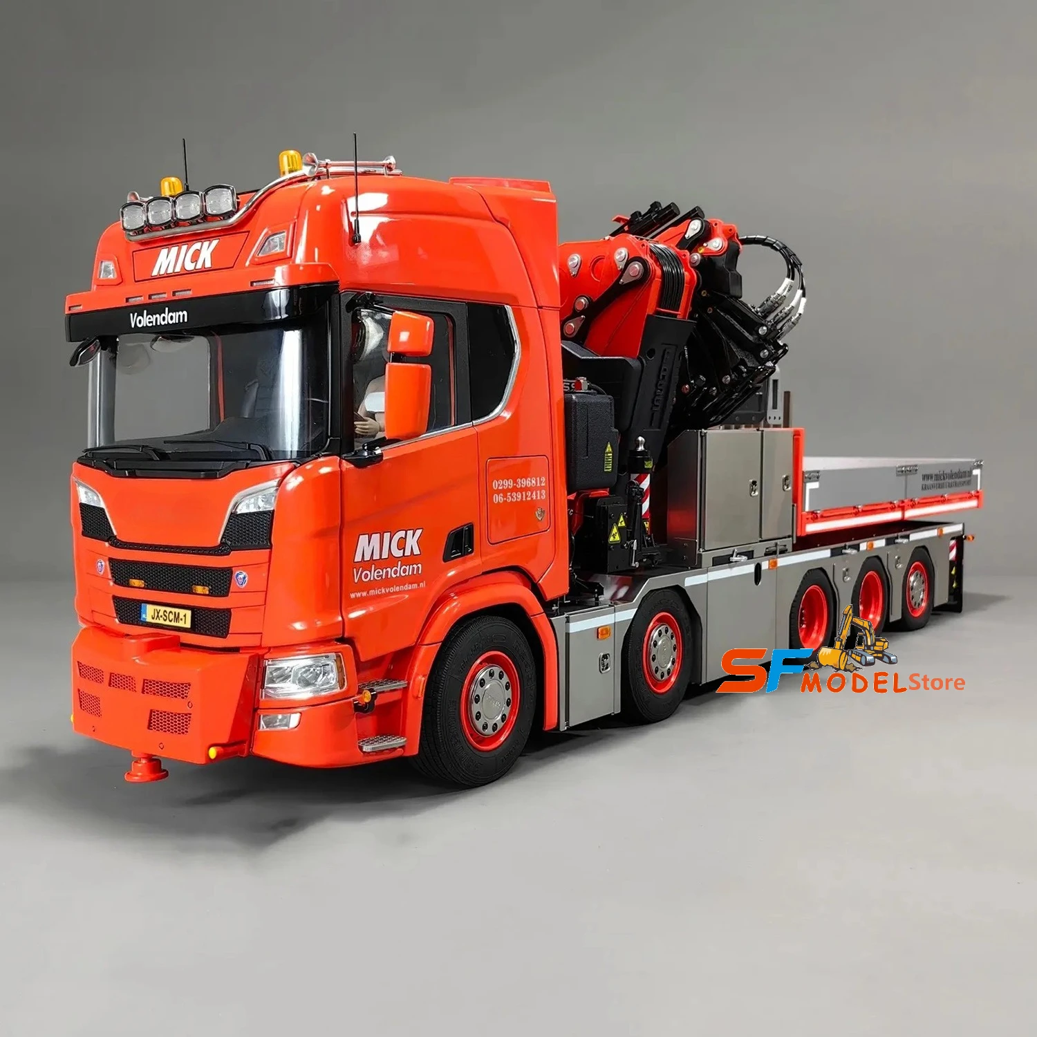 F1650 Crane 10x10 R650 RC Truck 1/14 Hydraulic Crane Truck Metal Model High-end Custom Engineering Machinery RC Car Model Toy